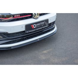 Накладка сплиттер на передний бампер Вариант 4 на Volkswagen Polo VI GTI